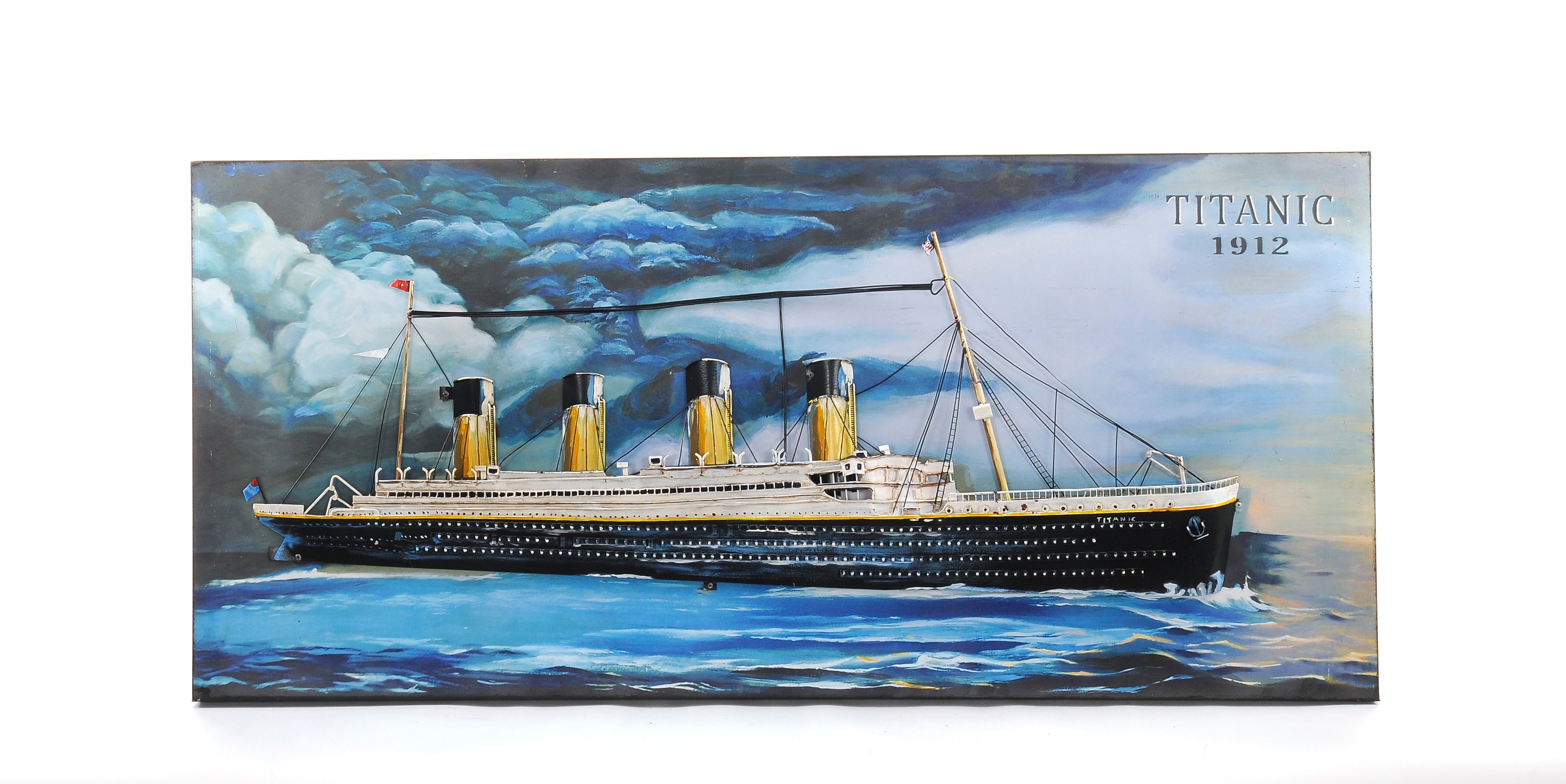 Titanic 3D Painting Iron Vintage Model, Home furniture and decor, Old Modern Handicrafts, XoticBrands Home Decor