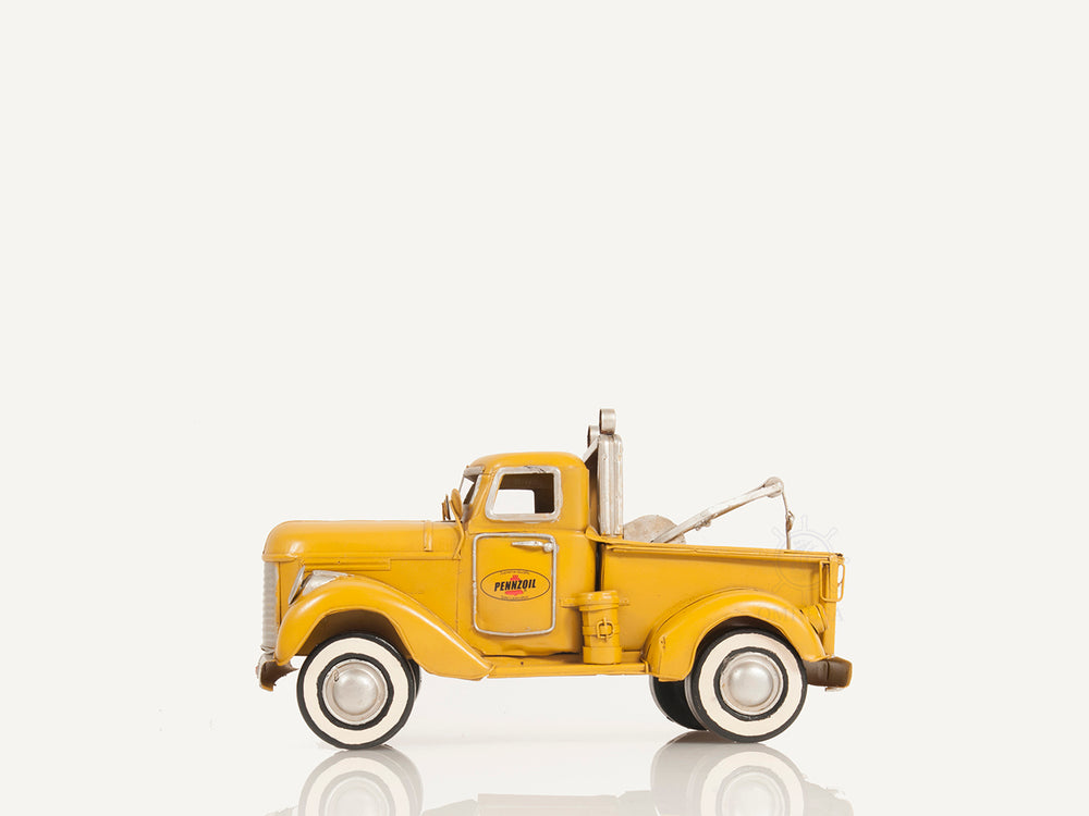  1926 Pennzoil Tow Truck Yellow Metal Handmade, Home furniture and dÃ©cor, OLD MODERN HANDICRAFTS, XoticBrands Home Decor