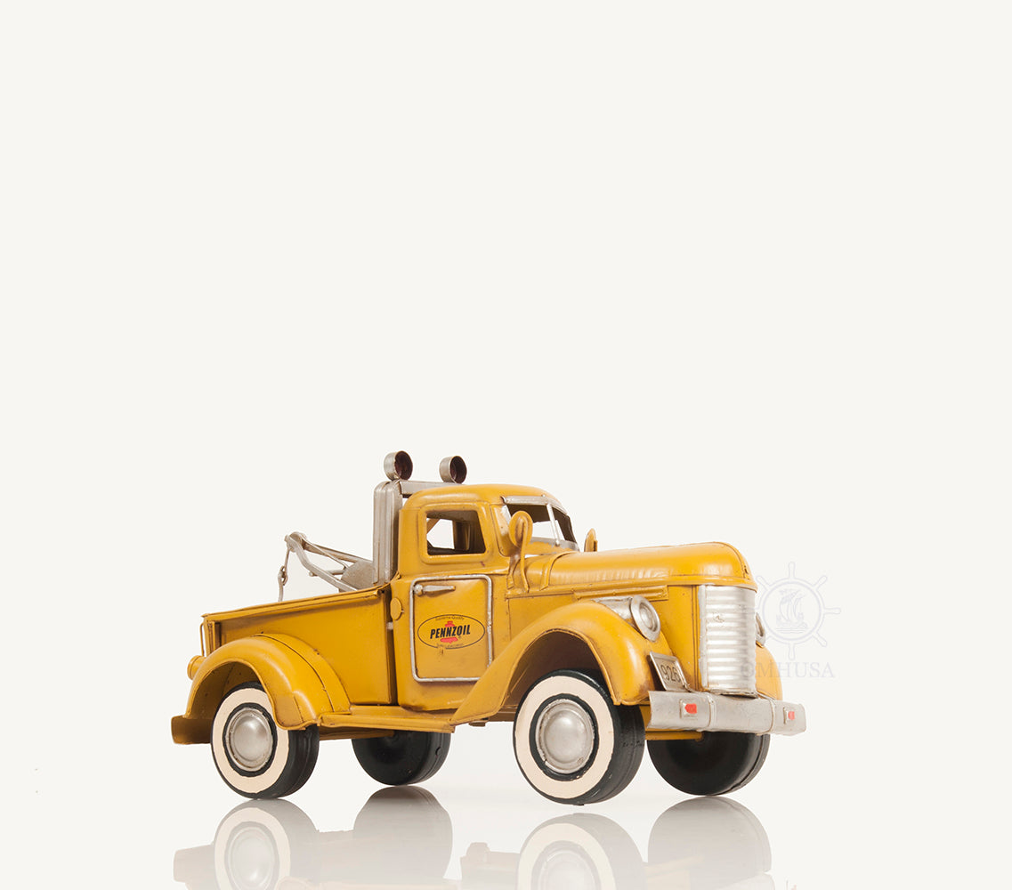  1926 Pennzoil Tow Truck Yellow Metal Handmade, Home furniture and dÃ©cor, OLD MODERN HANDICRAFTS, XoticBrands Home Decor