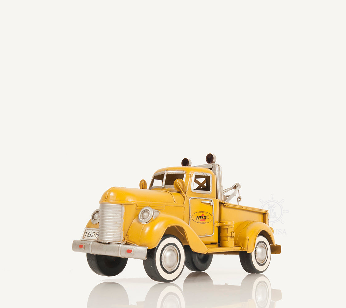  1926 Pennzoil Tow Truck Yellow Metal Handmade, Home furniture and dÃ©cor, OLD MODERN HANDICRAFTS, XoticBrands Home Decor