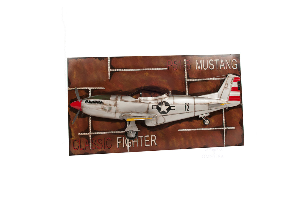  1943 Mustang P 51 Fighter 3D Model Painting Frame, Home furniture and dÃ©cor, OLD MODERN HANDICRAFTS, XoticBrands Home Decor