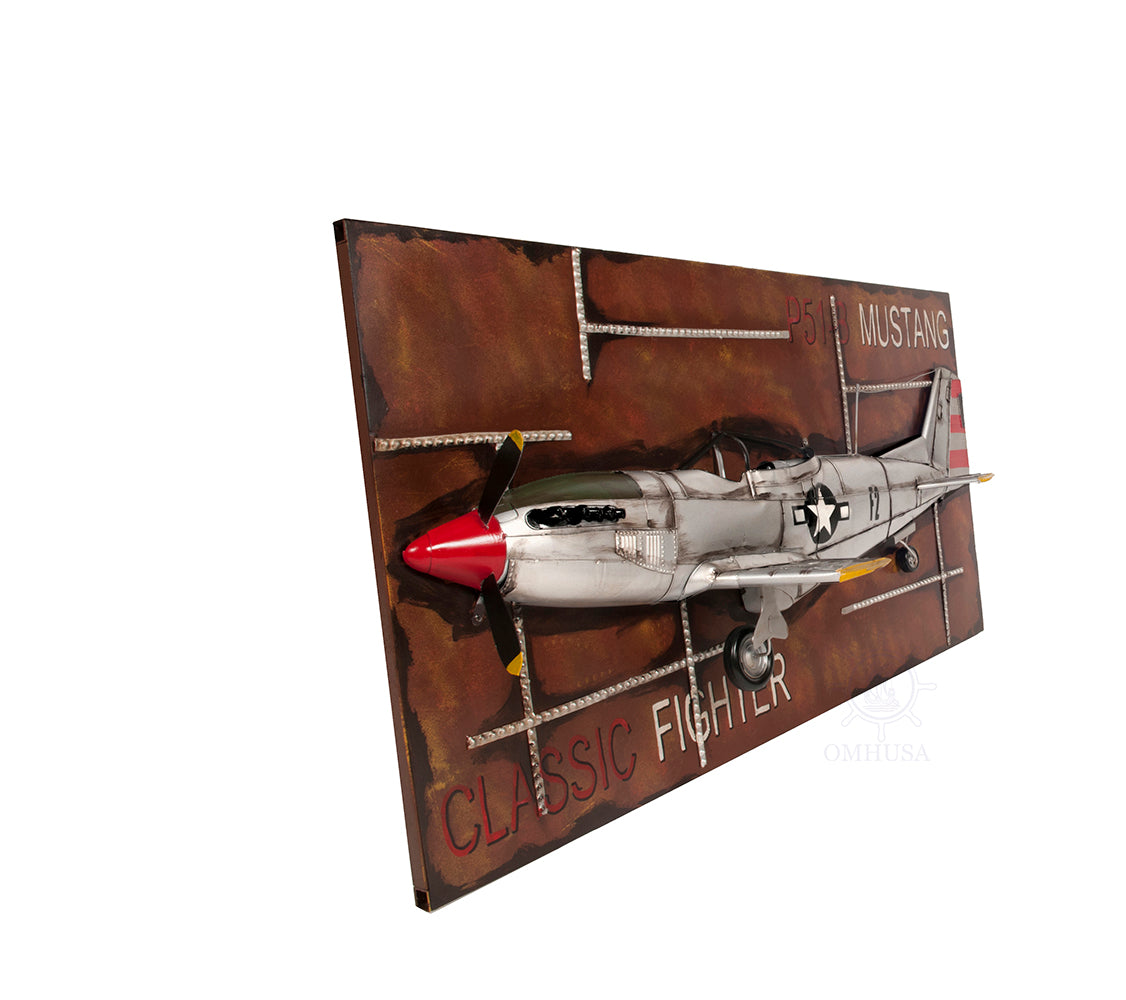  1943 Mustang P 51 Fighter 3D Model Painting Frame, Home furniture and dÃ©cor, OLD MODERN HANDICRAFTS, XoticBrands Home Decor