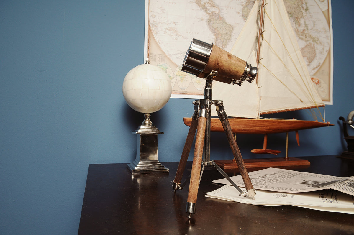  Bone Globe With Alluminum Base, Home furniture and decor, Old Modern Handicrafts, XoticBrands Home Decor