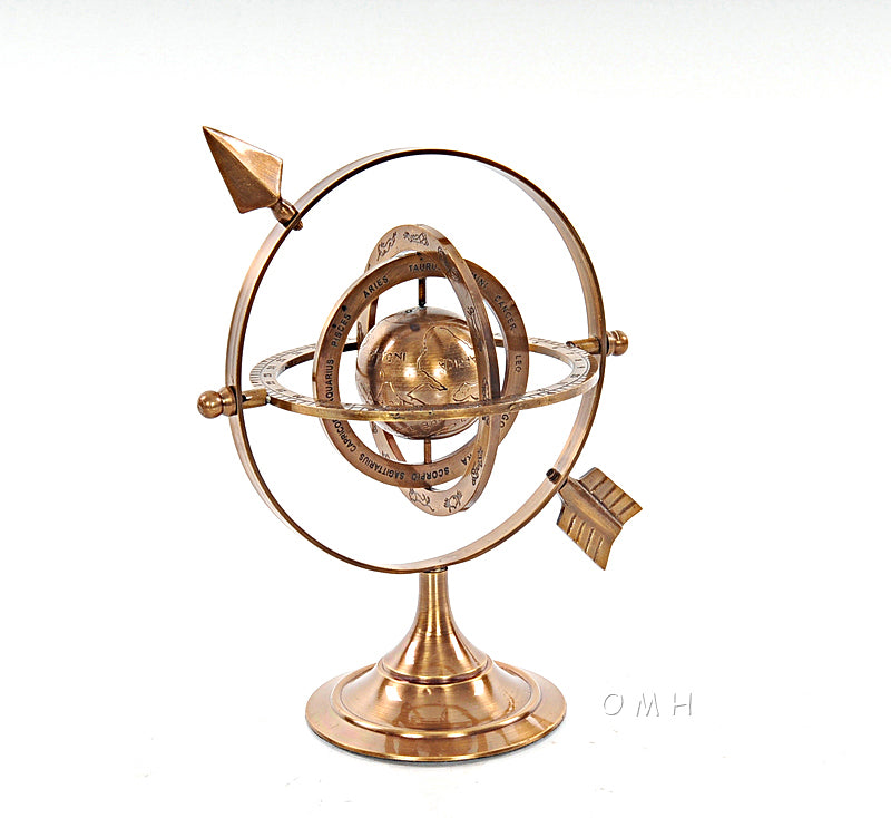  Brass Armillary 8 inches, Home, Old Modern Handicraft, XoticBrands Home Decor