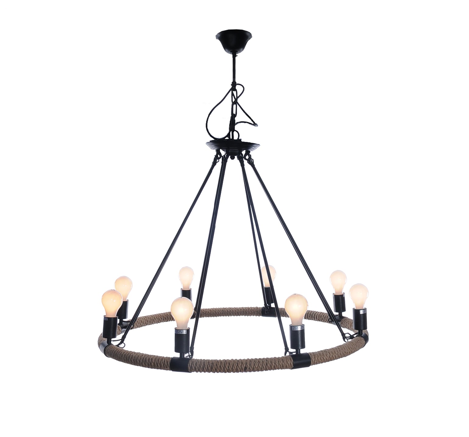  Rope Pendant Lamp - 8 Bulbs, Home furniture and decor, Old Modern Handicrafts, XoticBrands Home Decor