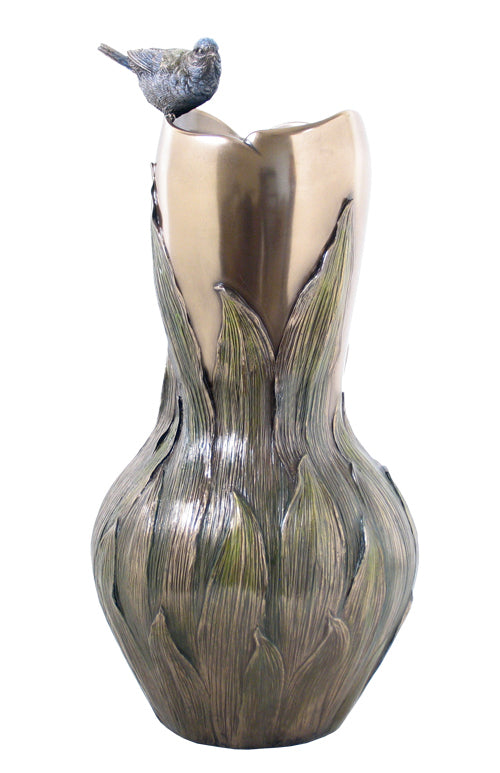 Pleione & Blue Tit Vase - Art Nouveau & Art Deco. - XoticBrands Home Decor