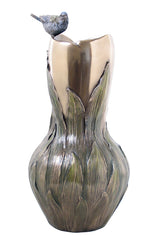 Pleione & Blue Tit Vase - Art Nouveau & Art Deco. - XoticBrands Home Decor