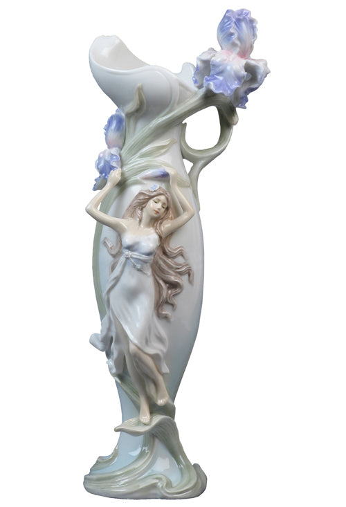 Woman Holding Iris (Purple) - Maiden - XoticBrands Home Decor