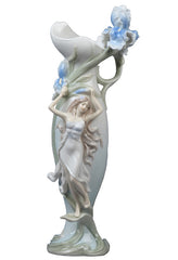 Woman & Lily Vase ( Blue) - Iris - XoticBrands Home Decor