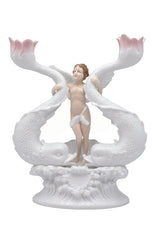  Cherub - Holding Twin Fish - Sculpture Figurine, Cherub, XoticBrands, XoticBrands Home Decor