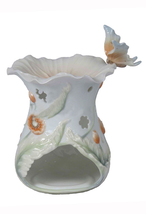 Poppy & Butterfly Aroma Oil Burner - Poppy - XoticBrands Home Decor