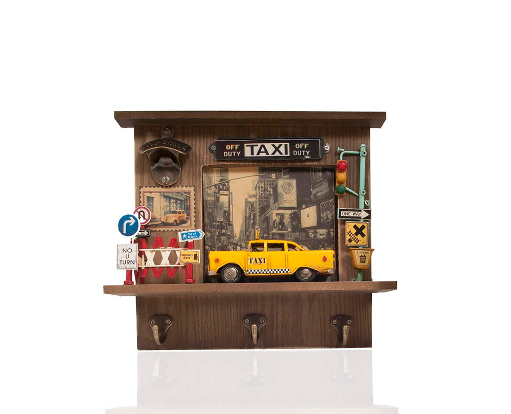  Vintage New York City Checker Taxi Shadow Box, Home furniture and dÃ©cor, OLD MODERN HANDICRAFTS, XoticBrands Home Decor