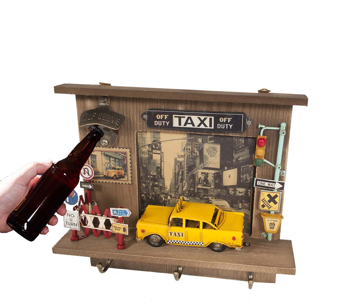  Vintage New York City Checker Taxi Shadow Box, Home furniture and dÃ©cor, OLD MODERN HANDICRAFTS, XoticBrands Home Decor