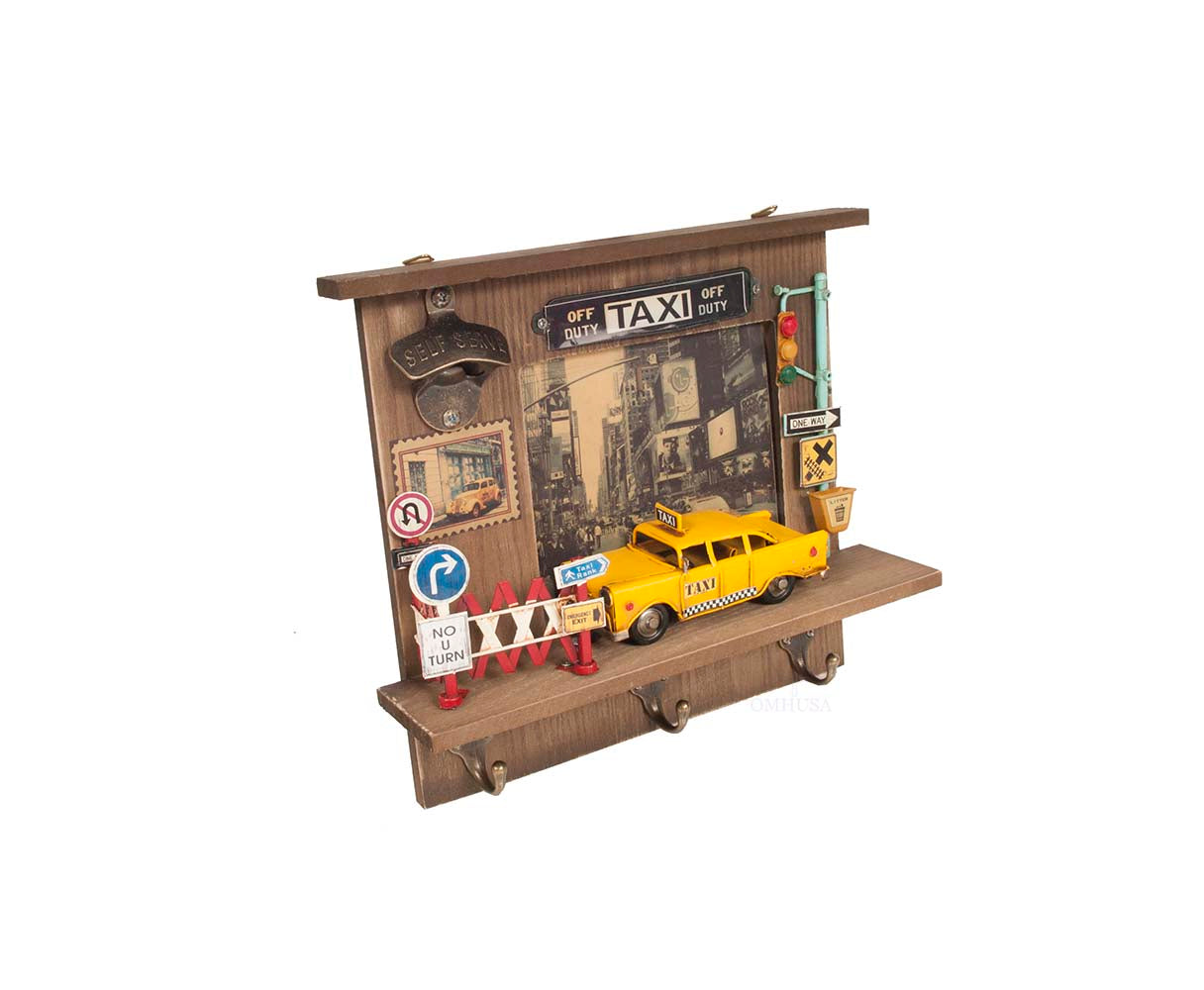  Vintage New York City Checker Taxi Shadow Box, Home furniture and dÃ©cor, OLD MODERN HANDICRAFTS, XoticBrands Home Decor