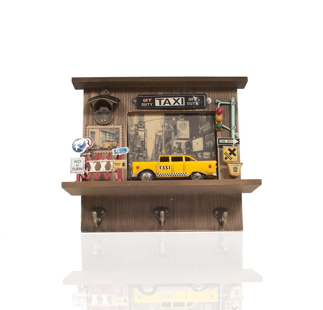  Vintage New York City Checker Taxi Shadow Box, Home furniture and dÃ©cor, OLD MODERN HANDICRAFTS, XoticBrands Home Decor