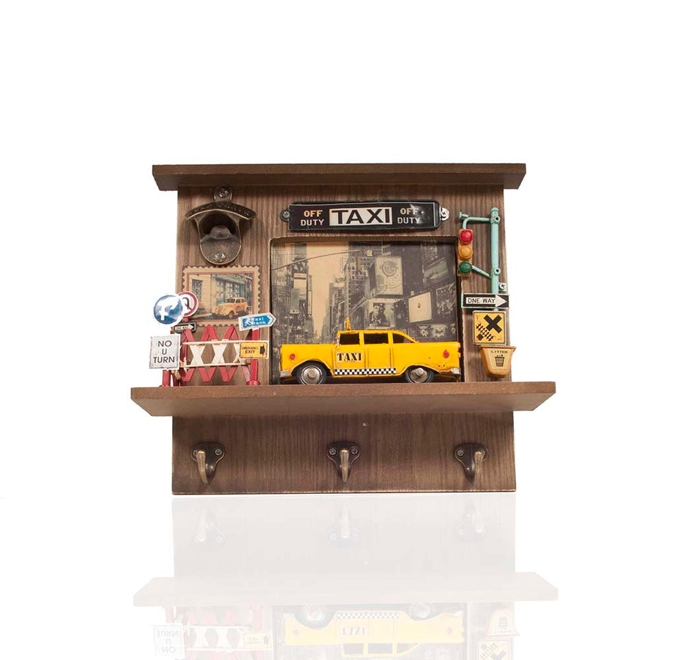 Vintage New York City Checker Taxi Shadow Box, Home furniture and dÃ©cor, OLD MODERN HANDICRAFTS, XoticBrands Home Decor