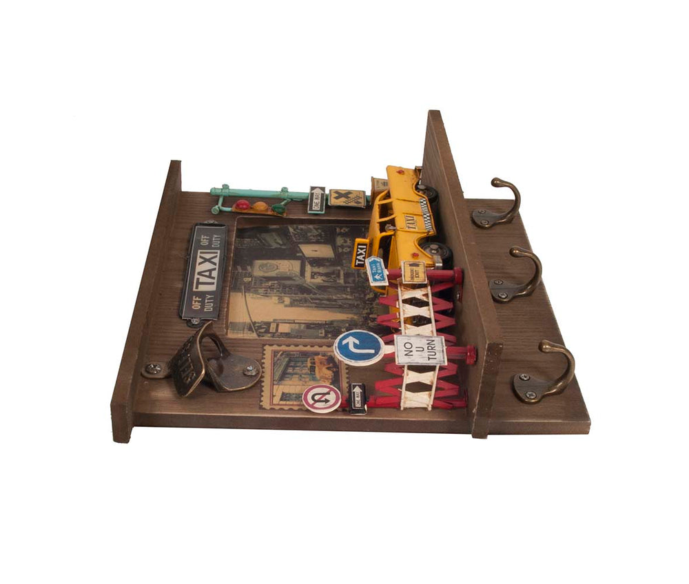  Vintage New York City Checker Taxi Shadow Box, Home furniture and dÃ©cor, OLD MODERN HANDICRAFTS, XoticBrands Home Decor