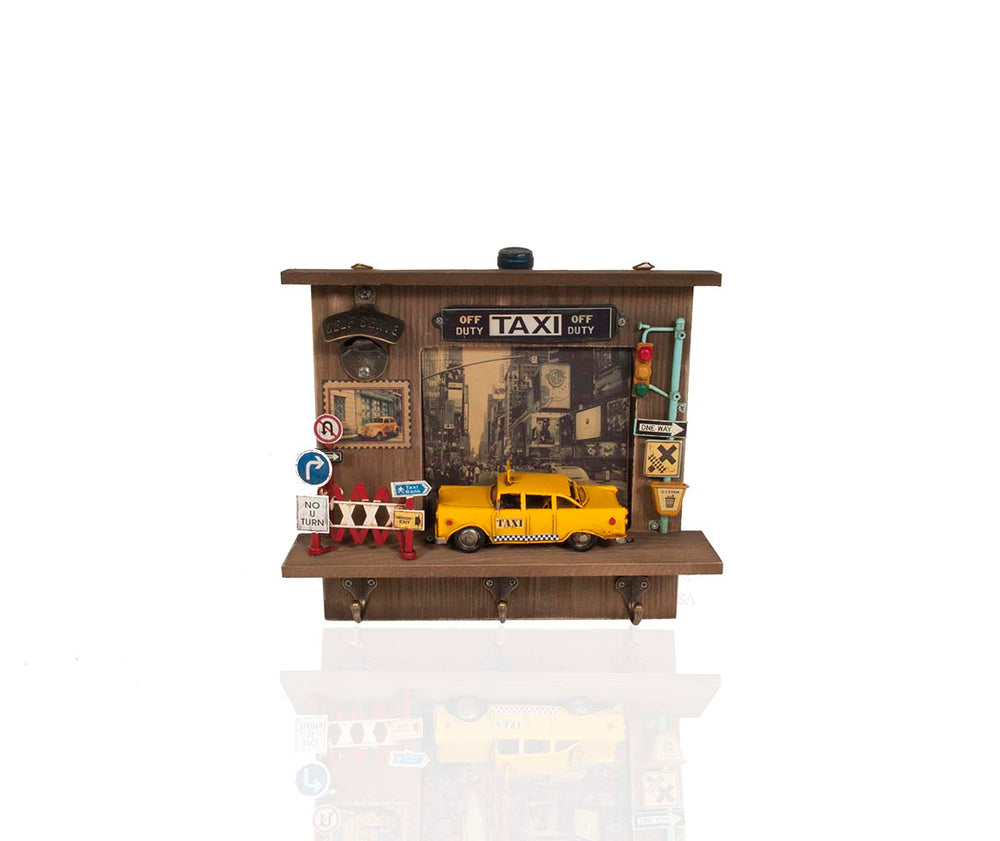  Vintage New York City Checker Taxi Shadow Box, Home furniture and dÃ©cor, OLD MODERN HANDICRAFTS, XoticBrands Home Decor