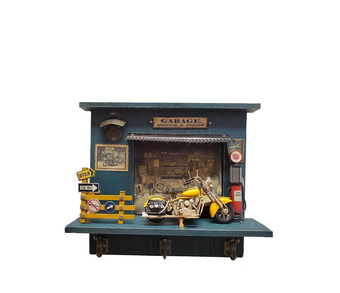  Vintage Harley Motorcycle Shadow Box on Wood Frame, Home furniture and dÃ©cor, OLD MODERN HANDICRAFTS, XoticBrands Home Decor