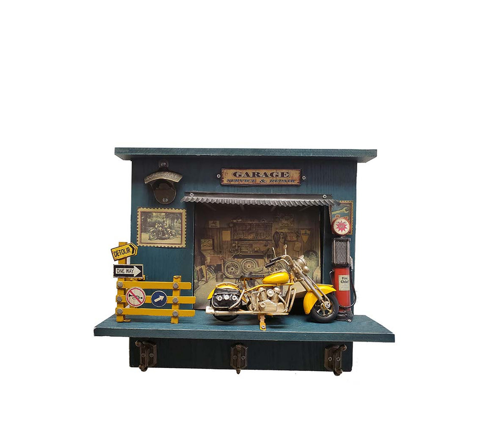  Vintage Harley Motorcycle Shadow Box on Wood Frame, Home furniture and dÃ©cor, OLD MODERN HANDICRAFTS, XoticBrands Home Decor