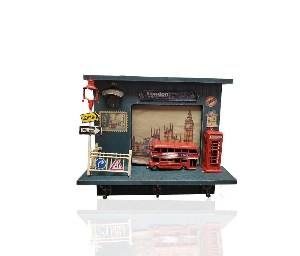  Vintage Double Decker London Bus Shadow Box, Home furniture and dÃ©cor, OLD MODERN HANDICRAFTS, XoticBrands Home Decor