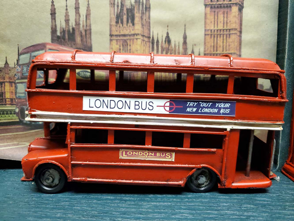  Vintage Double Decker London Bus Shadow Box, Home furniture and dÃ©cor, OLD MODERN HANDICRAFTS, XoticBrands Home Decor