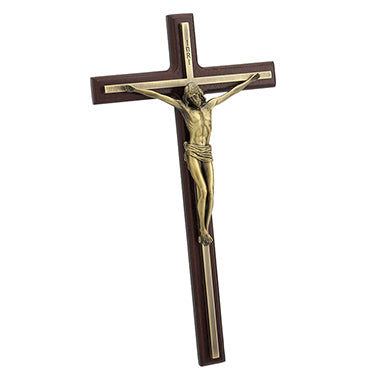 Crucifix Wall Plaque - Bronze Finish Cross And Jesus On Wood - Home Accent. - XoticBrands Home Decor