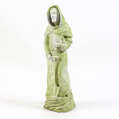  St. Fiacre on Rock Base Animal Religious  Sculpture, Religious Decor, XoticBrands, XoticBrands Home Decor