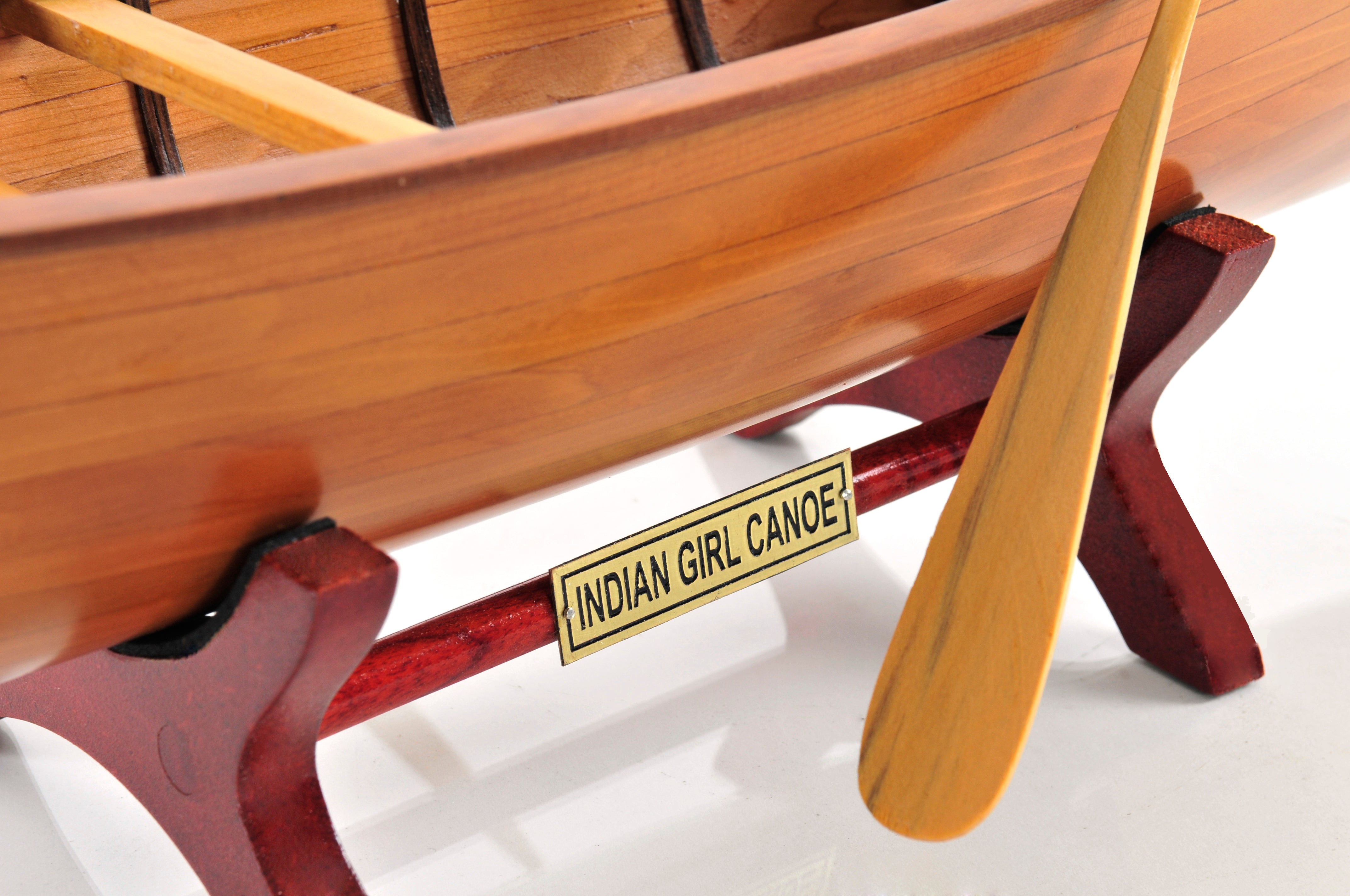 Indian Girl Canoe Handrafted Wooden Model Display, Home furniture and decor, Old Modern Handicrafts, XoticBrands Home Decor