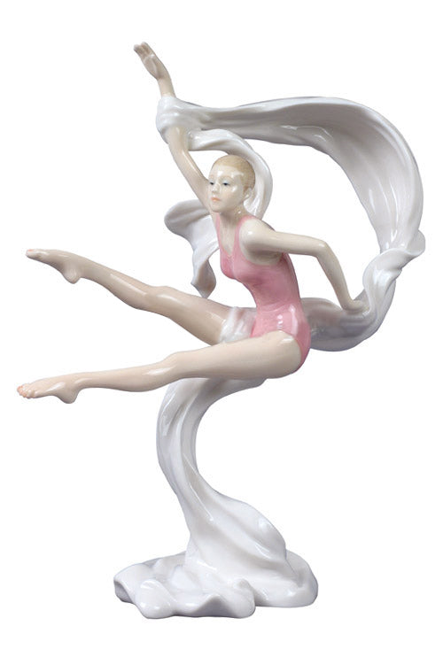 Modern Dance-Female Jump With Ribbon - Yoga, Performance Art. - XoticBrands Home Decor