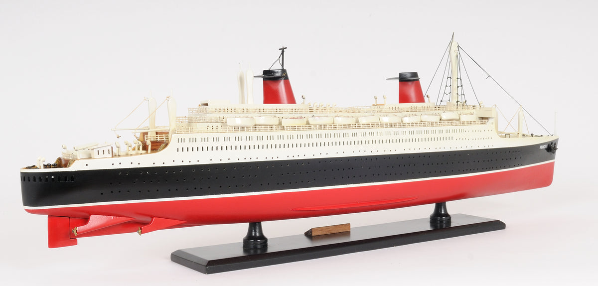  SS France Painted Boat Model Display, Home furniture and decor, Old Modern Handicrafts, XoticBrands Home Decor