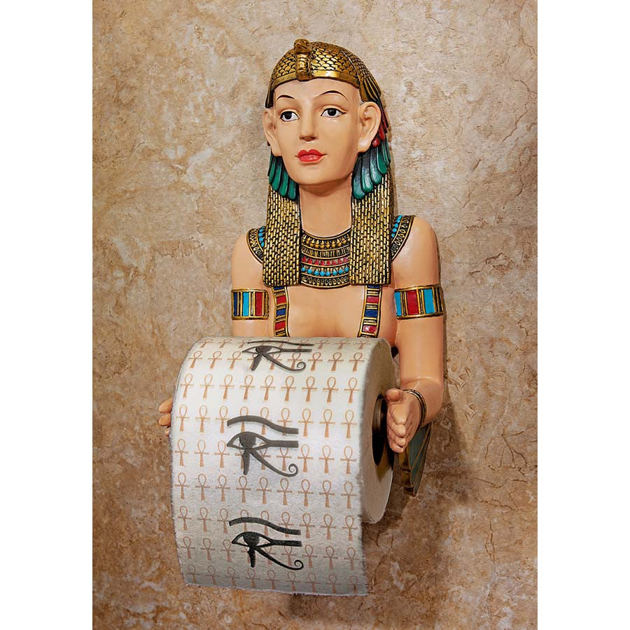 Classic Egyptian Sculpture Statue Decorative Bath Tissue Holder