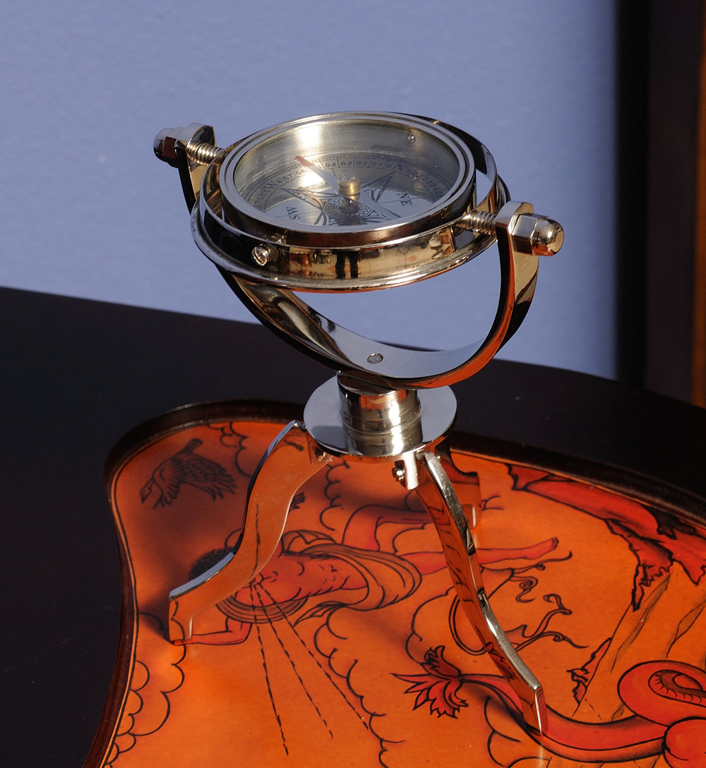  Gimbaled Compass on tristand Model Display, Home furniture and decor, Old Modern Handicrafts, XoticBrands Home Decor