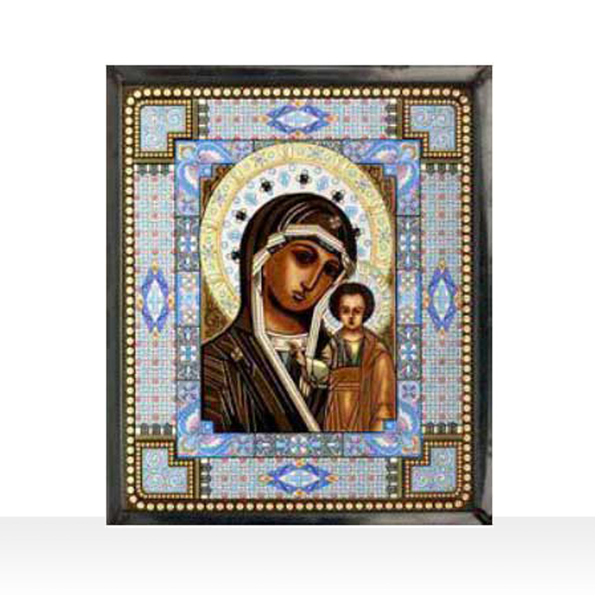 Our Lady of Kazanshaya Stained Art Glass Window Hanging - XoticBrands Home Decor
