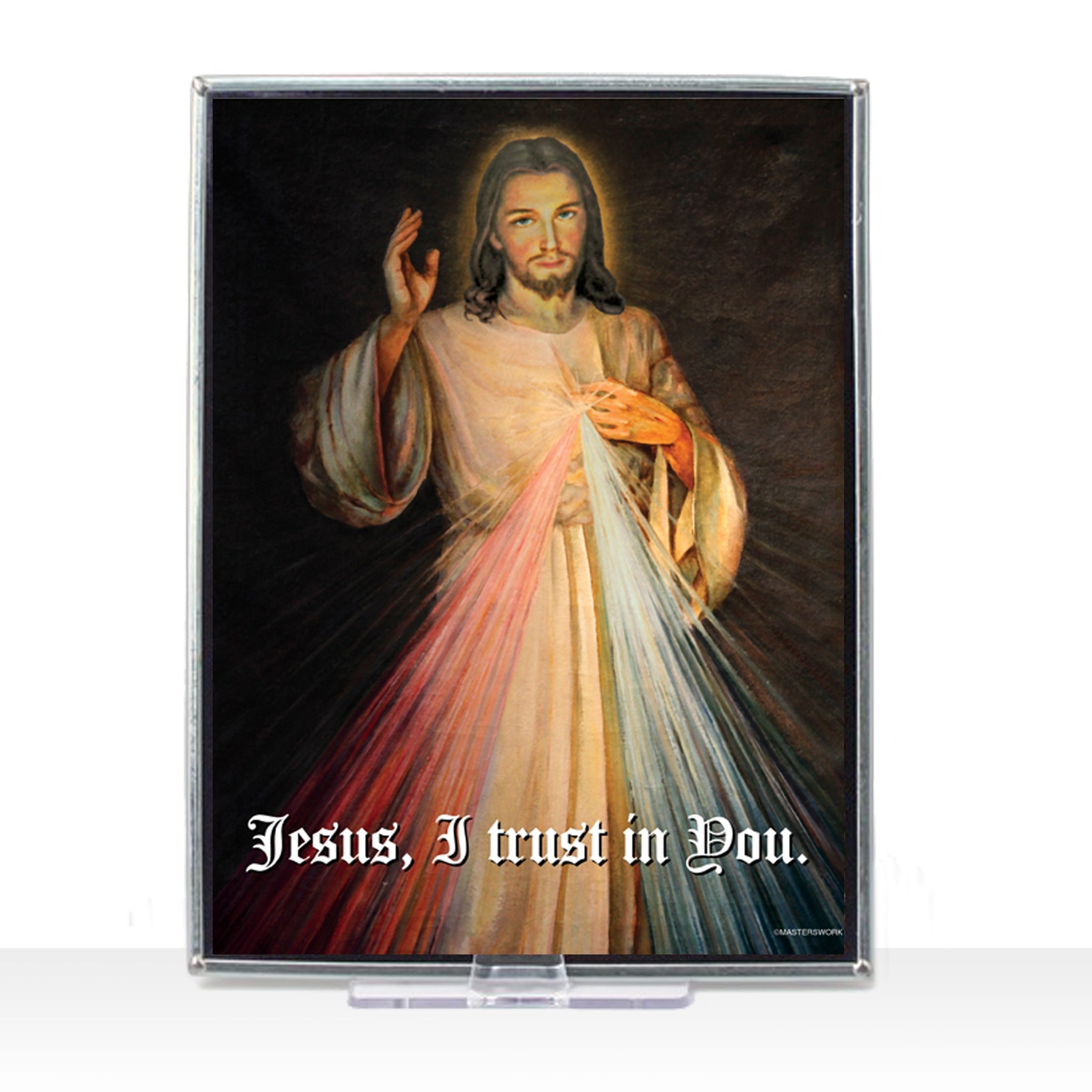 Divine Mercy Stained Art Glass Window Hanging - XoticBrands Home Decor
