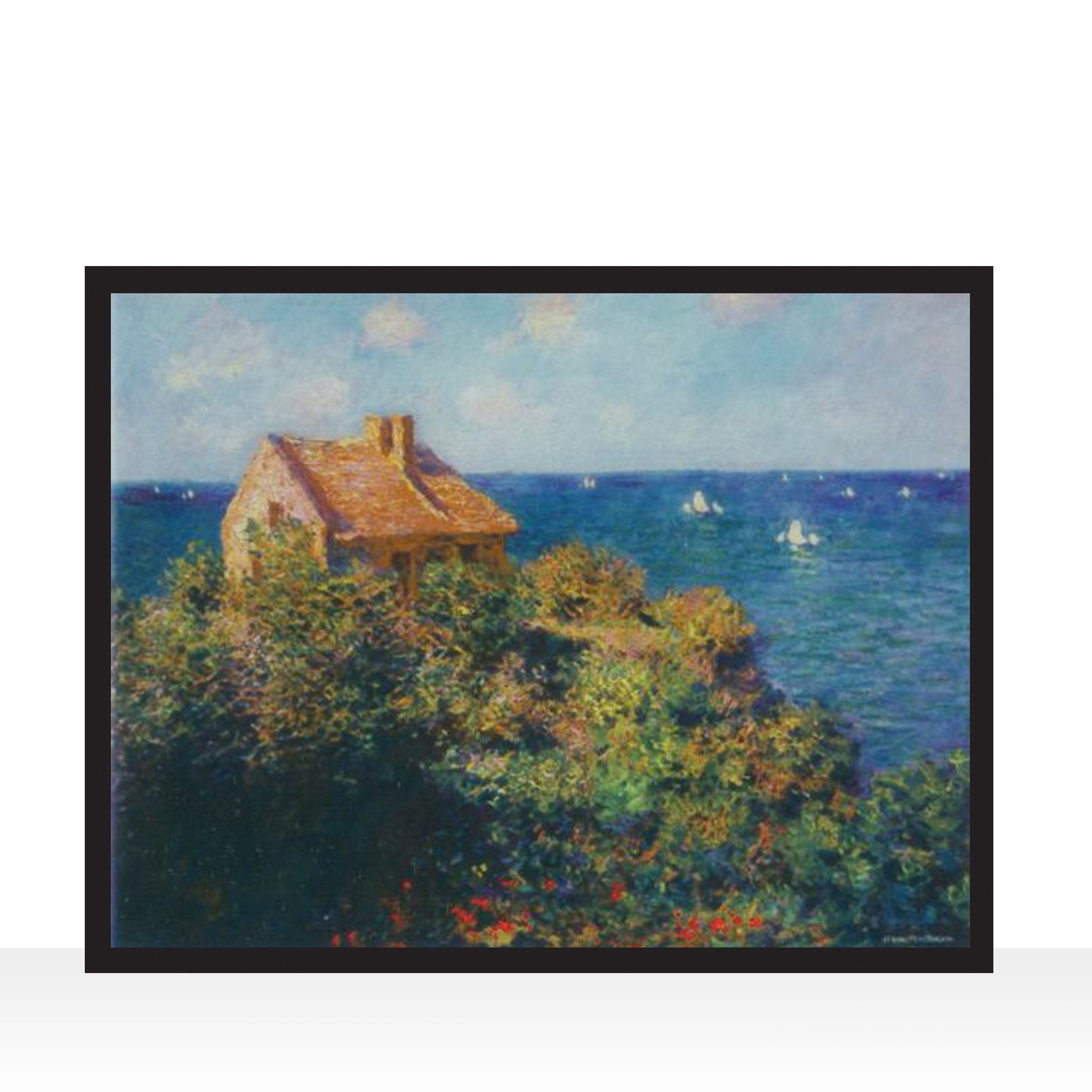 Fisherman's Cottage Stained Art Glass Window Hanging - XoticBrands Home Decor