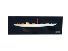  Shamrock Brown/White Painted Half Hull Model Boat Yacht Handmade, Home furniture and dÃ©cor, OLD MODERN HANDICRAFTS, XoticBrands Home Decor