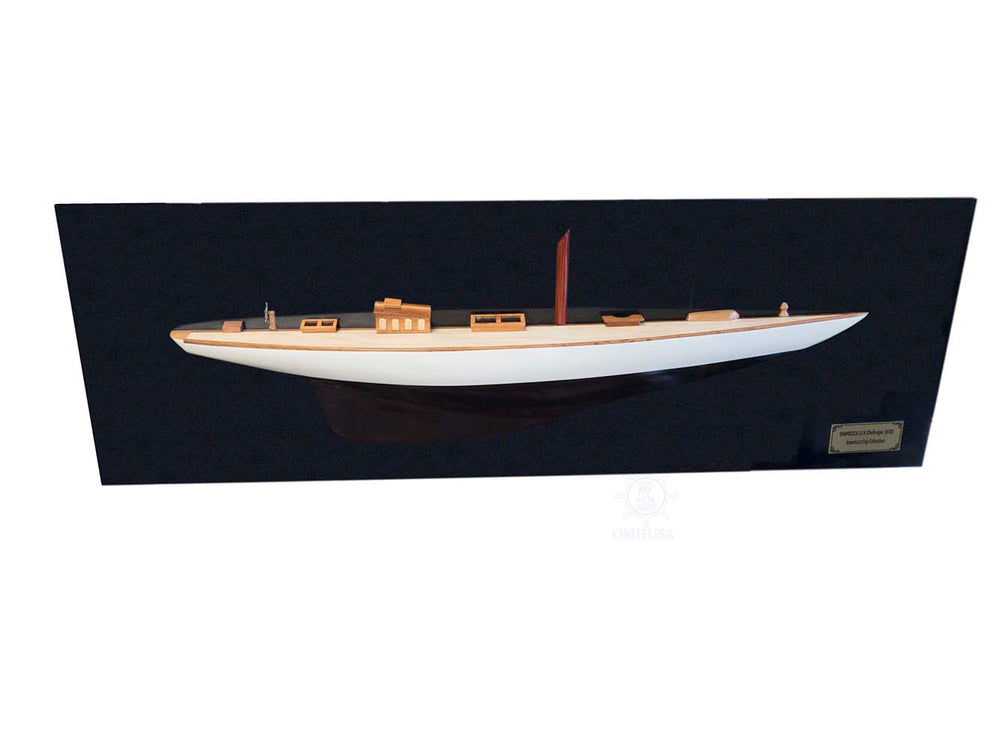  Shamrock Brown/White Painted Half Hull Model Boat Yacht Handmade, Home furniture and dÃ©cor, OLD MODERN HANDICRAFTS, XoticBrands Home Decor