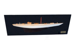  Shamrock Brown/White Painted Half Hull Model Boat Yacht Handmade, Home furniture and dÃ©cor, OLD MODERN HANDICRAFTS, XoticBrands Home Decor