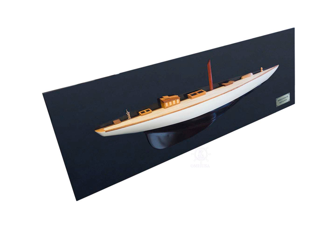  Shamrock Brown/White Painted Half Hull Model Boat Yacht Handmade, Home furniture and dÃ©cor, OLD MODERN HANDICRAFTS, XoticBrands Home Decor
