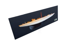  Shamrock Brown/White Painted Half Hull Model Boat Yacht Handmade, Home furniture and dÃ©cor, OLD MODERN HANDICRAFTS, XoticBrands Home Decor