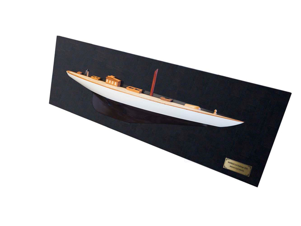  Shamrock Brown/White Painted Half Hull Model Boat Yacht Handmade, Home furniture and dÃ©cor, OLD MODERN HANDICRAFTS, XoticBrands Home Decor