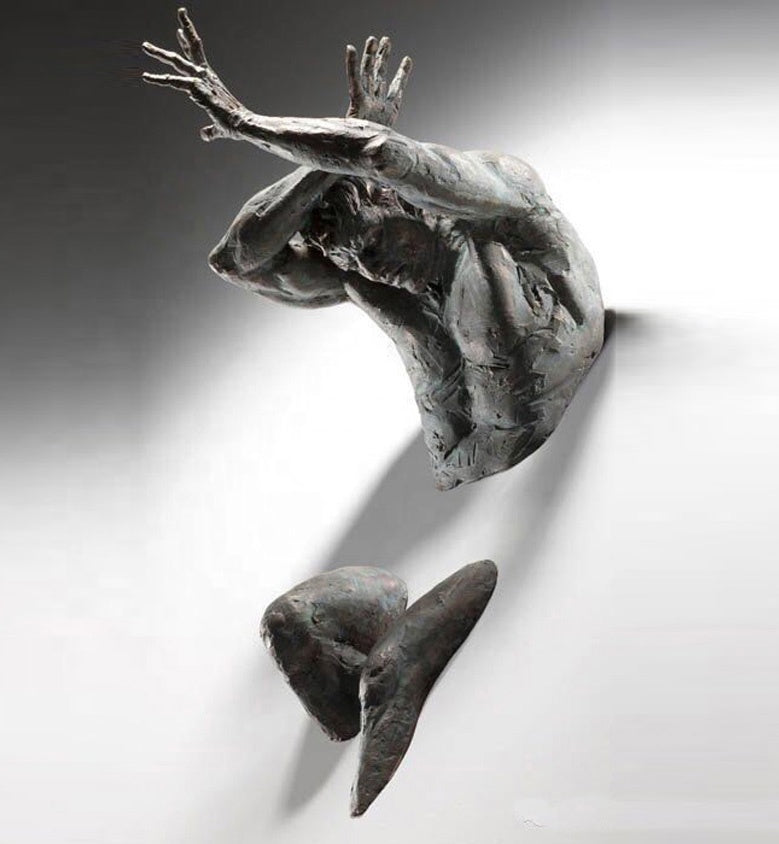 Breaking out Wall Mount Male Abstract Sculpture Decoration - XoticBrands Home Decor