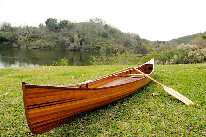  Wooden Canoe 16 ft Boat  Model Display, Home furniture and decor, Old Modern Handicrafts, XoticBrands Home Decor