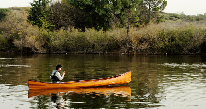  Wooden Canoe 16 ft Boat  Model Display, Home furniture and decor, Old Modern Handicrafts, XoticBrands Home Decor