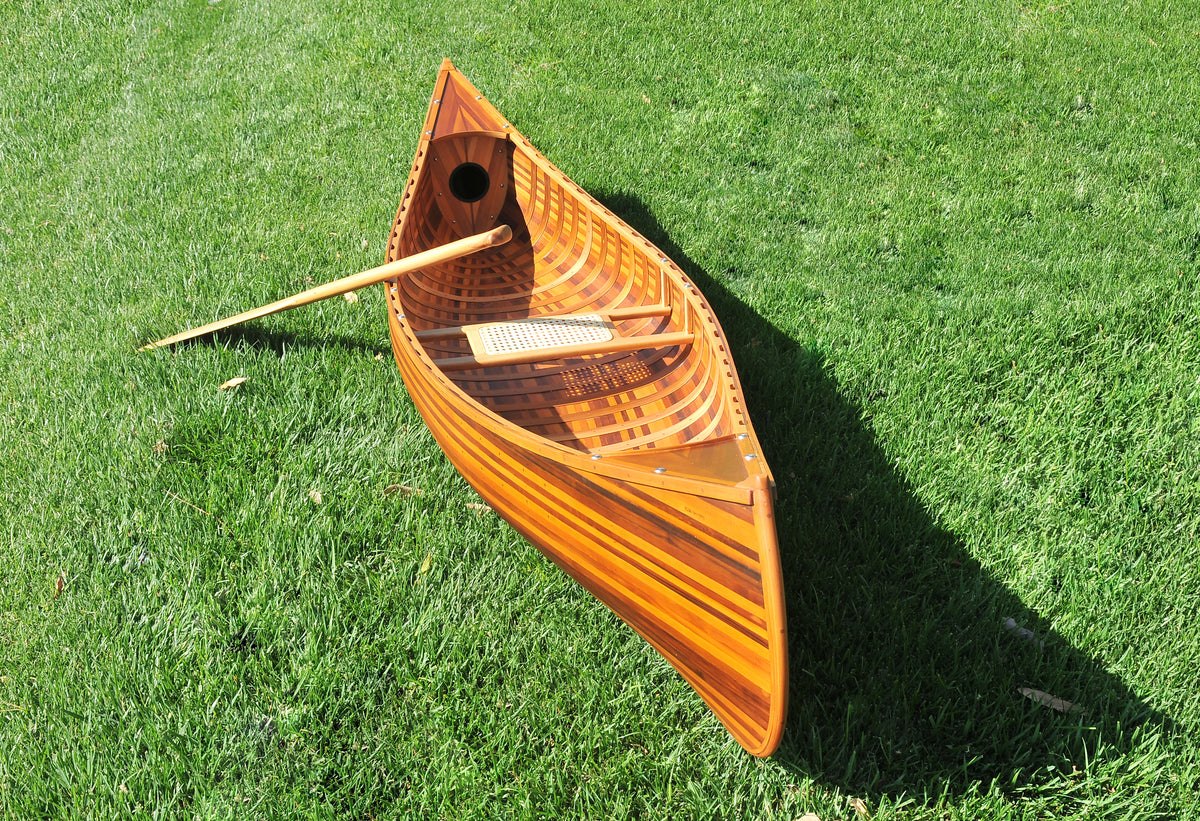  Wooden Canoe With Ribs Curved Bow Matte Finish 10 ft, Home furniture and decor, Old Modern Handicrafts, XoticBrands Home Decor