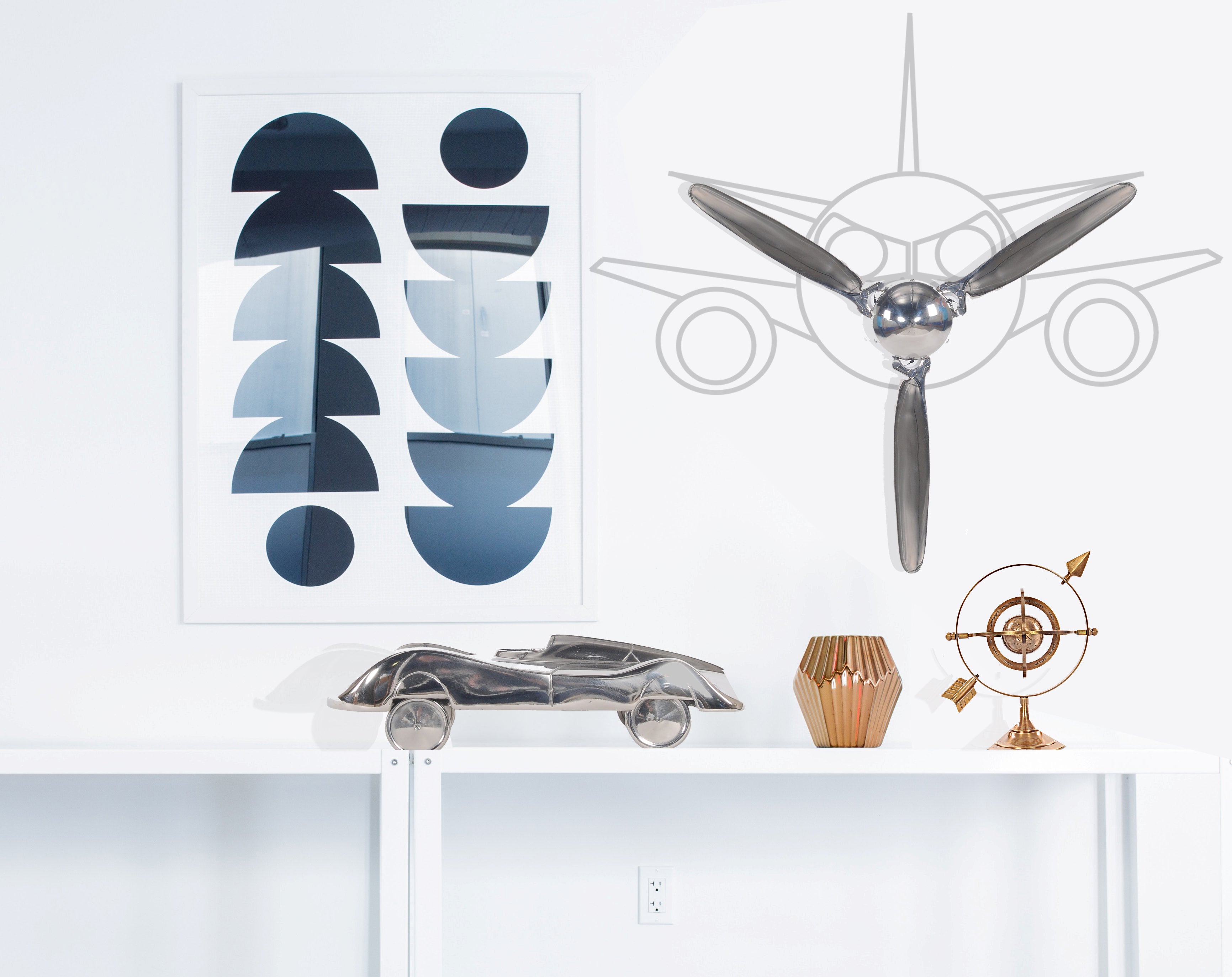  3-Blade Propeller, Home furniture and decor, Old Modern Handicrafts, XoticBrands Home Decor
