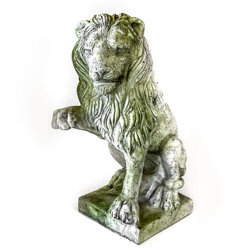 Lion Right Paw Up Garden Animal Statue - XoticBrands Home Decor