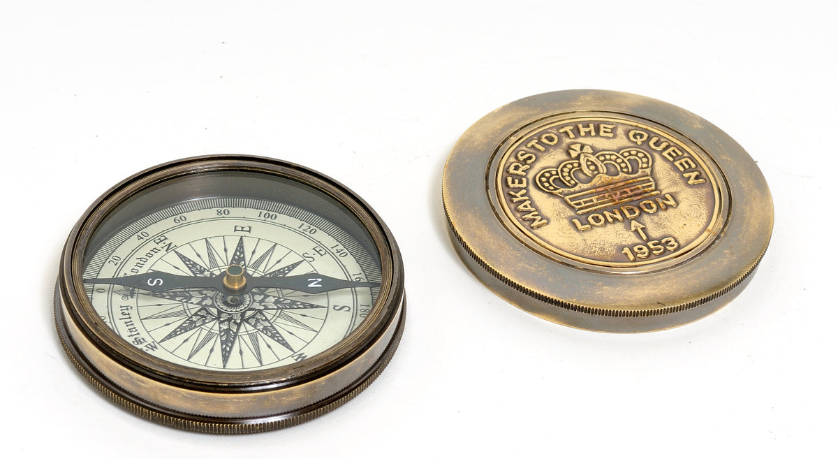 Makers to the Queen Compass w leather case Model Display, Home furniture and decor, Old Modern Handicrafts, XoticBrands Home Decor