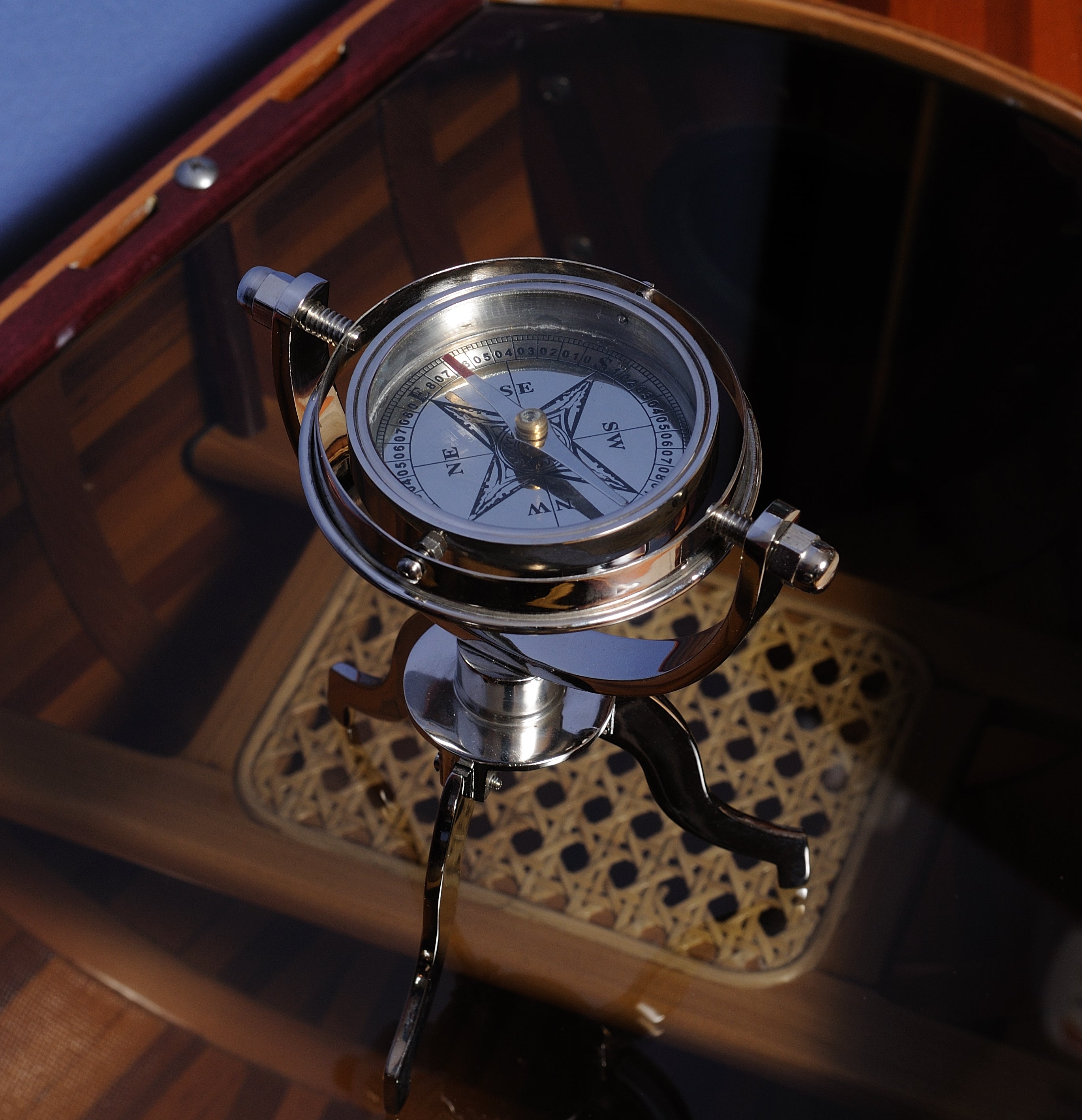 Gimbaled Compass on tristand Model Display | XoticBrands Home Decor